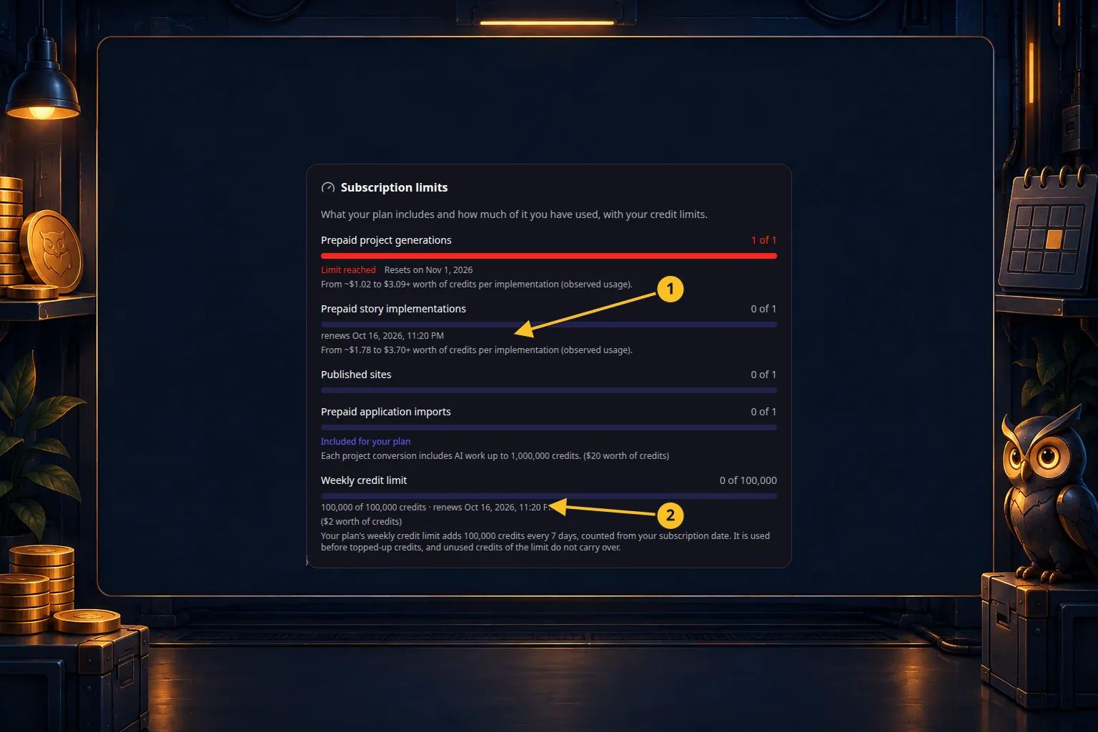 OwlMeans Help overview: real interface with decorative framing